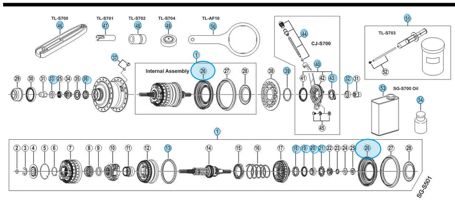 Shimano støvhætte A SG-S700 til Alfine 11