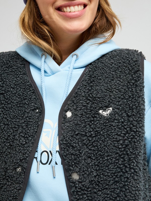 Iconic Town Gilet en polaire sherpa Noir Femme