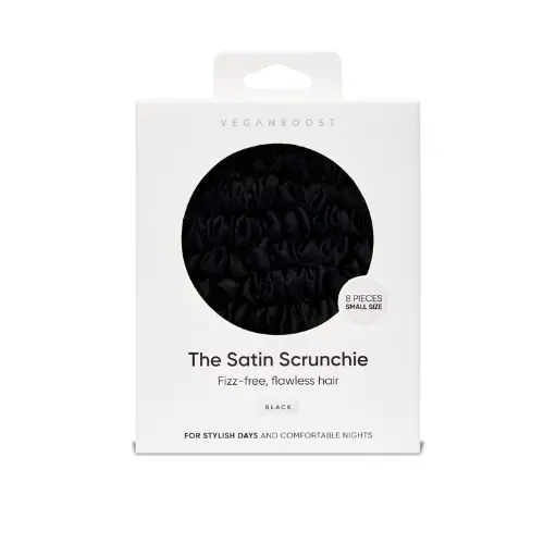 Small Satin Scrunchies Black