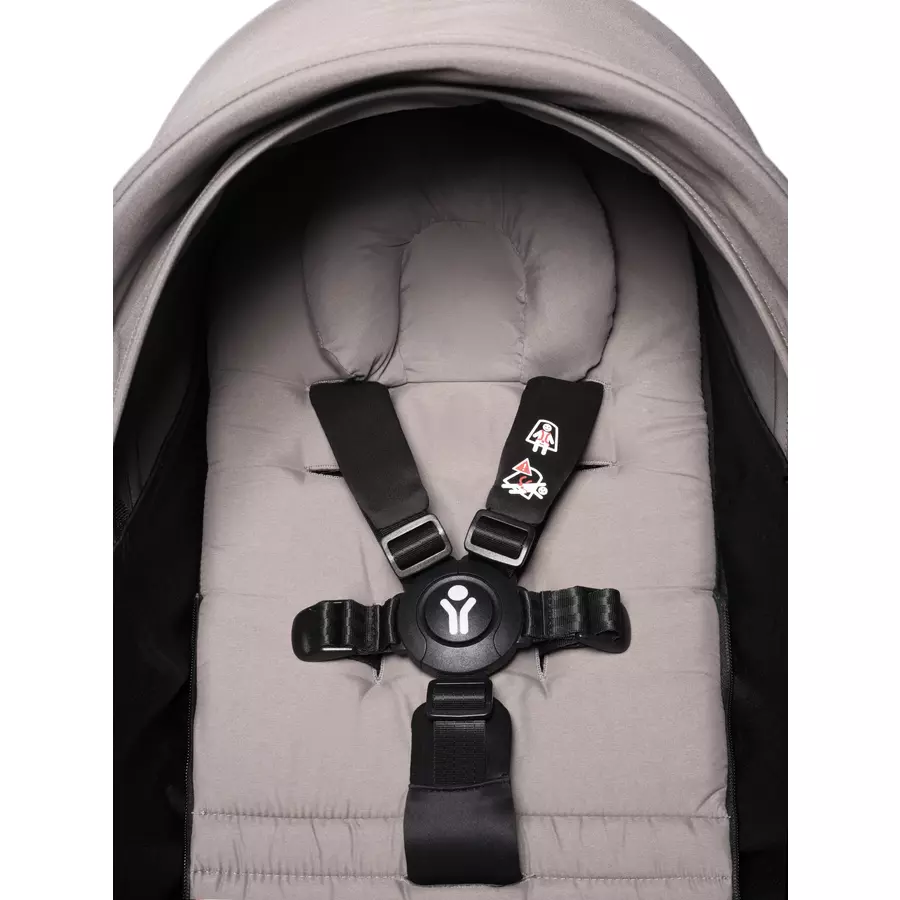BABYZEN Kinderwagen YOYO2 0+ Black mit Neugeborenenaufsatz inkl. Textilset Grey