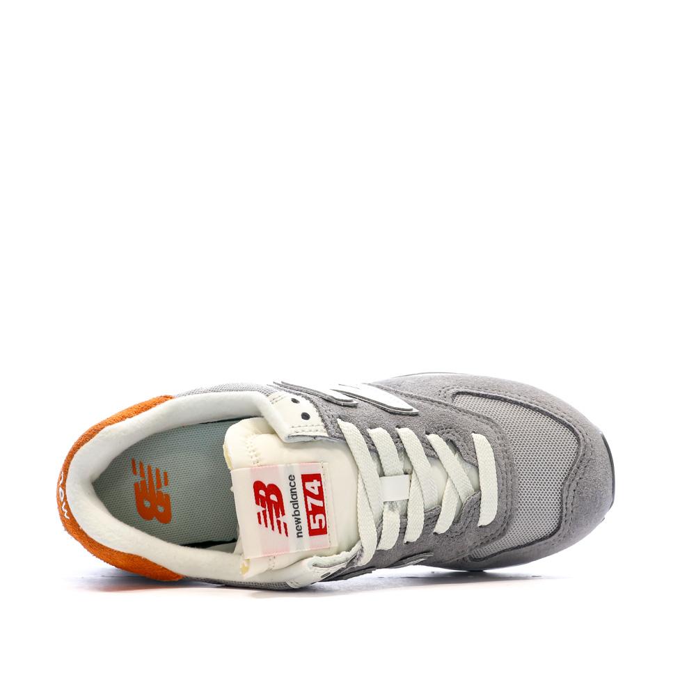 New Balance ML574 Baskets Gris/Orange Garçon New Balance