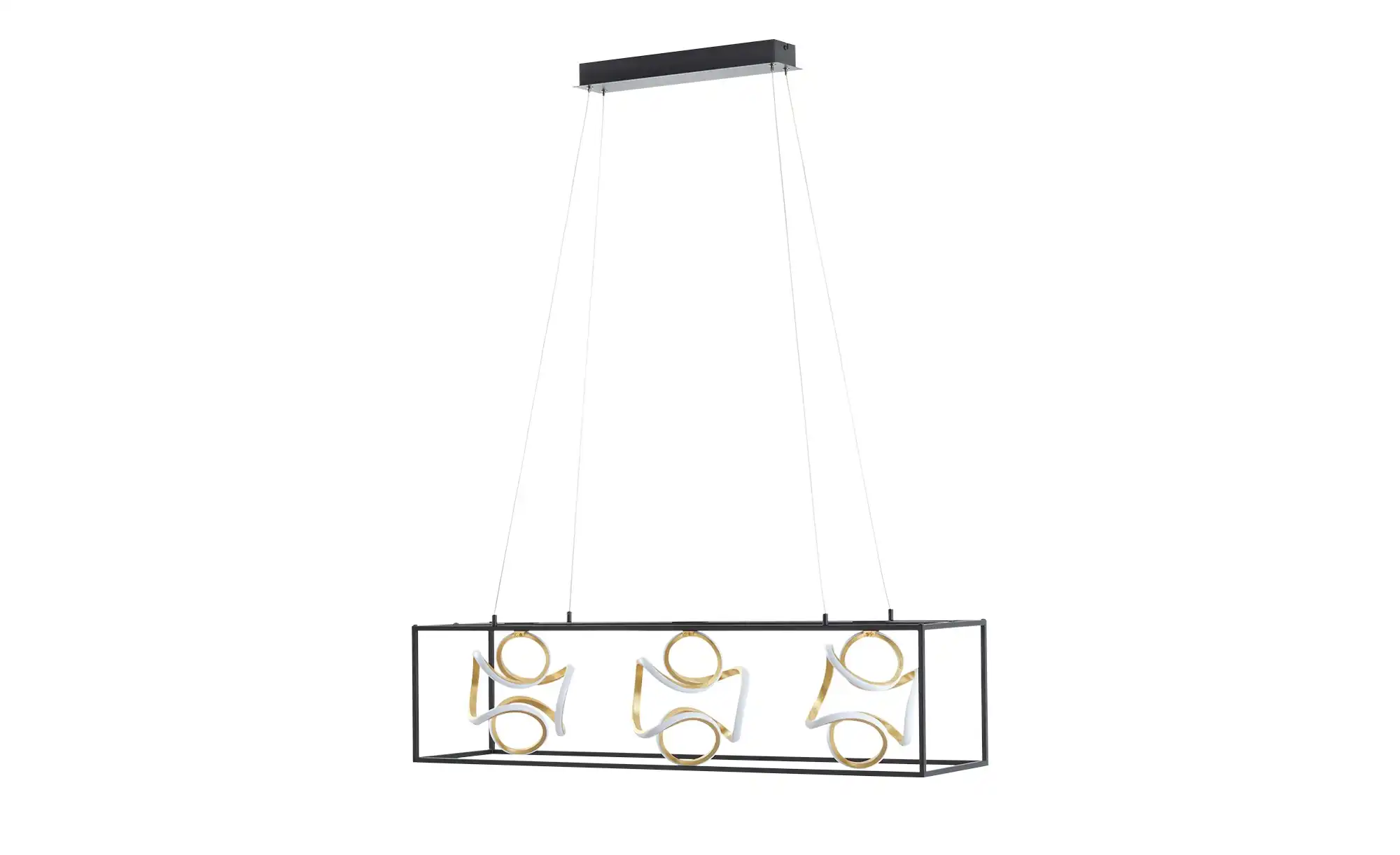 Fischer-Honsel LED-Pendelleuchte, schwarz/blattgold-optik