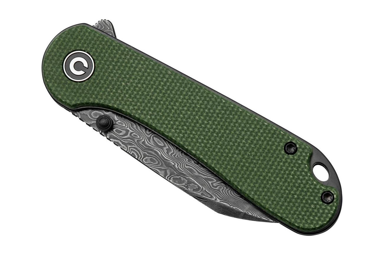 CIVIVI Elementum C18062AF-DS1 Green Micarta, Damascus Blade, zakmes