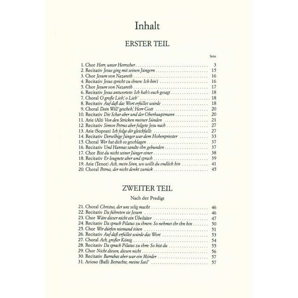 Edition Peters Bach Johannes-Passion BWV 245