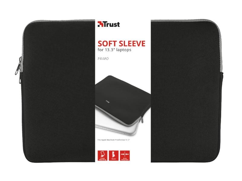 Trust Notebook-Sleeve Primo Soft Schwarz, 13.3