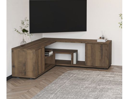 CONCEPT1 - Meuble TV Rosa noyer antique 120-125 x 35 x h40 cm
