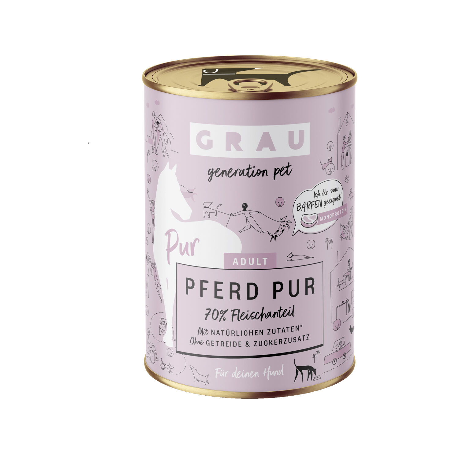 Grau Excellence Adult Puur Hondenvoer - Paard - Blik