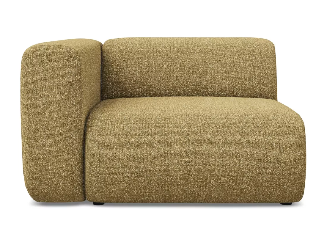 Module avec accoudoirs gauche en tissu texturé - moutarde - EKAHI