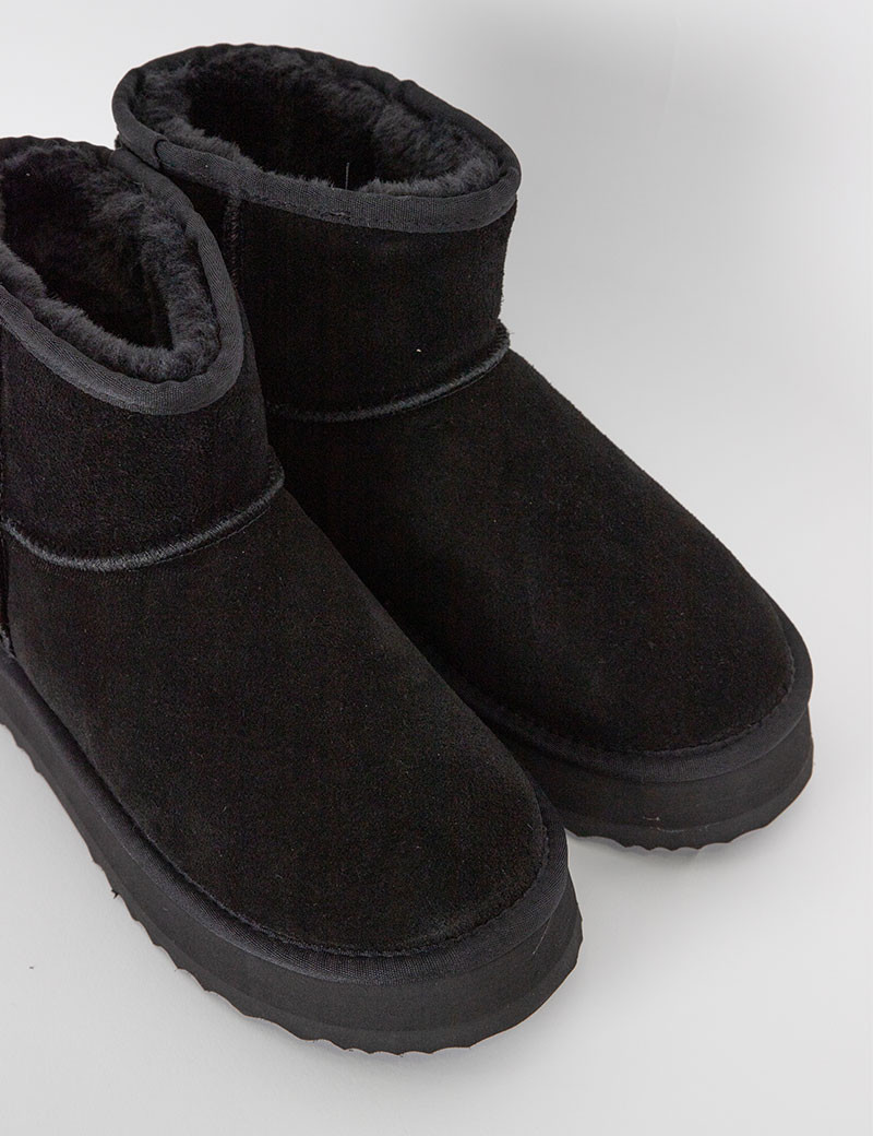 KELARA BOTTINES HAUTES EFFET DAIM NOIRES