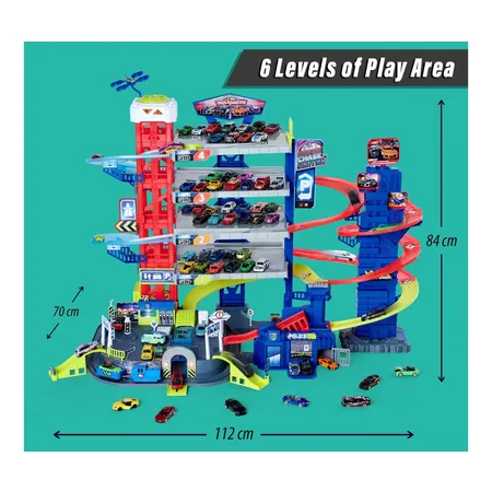 Majorette Super Chase Center + 5 Fahrzeuge