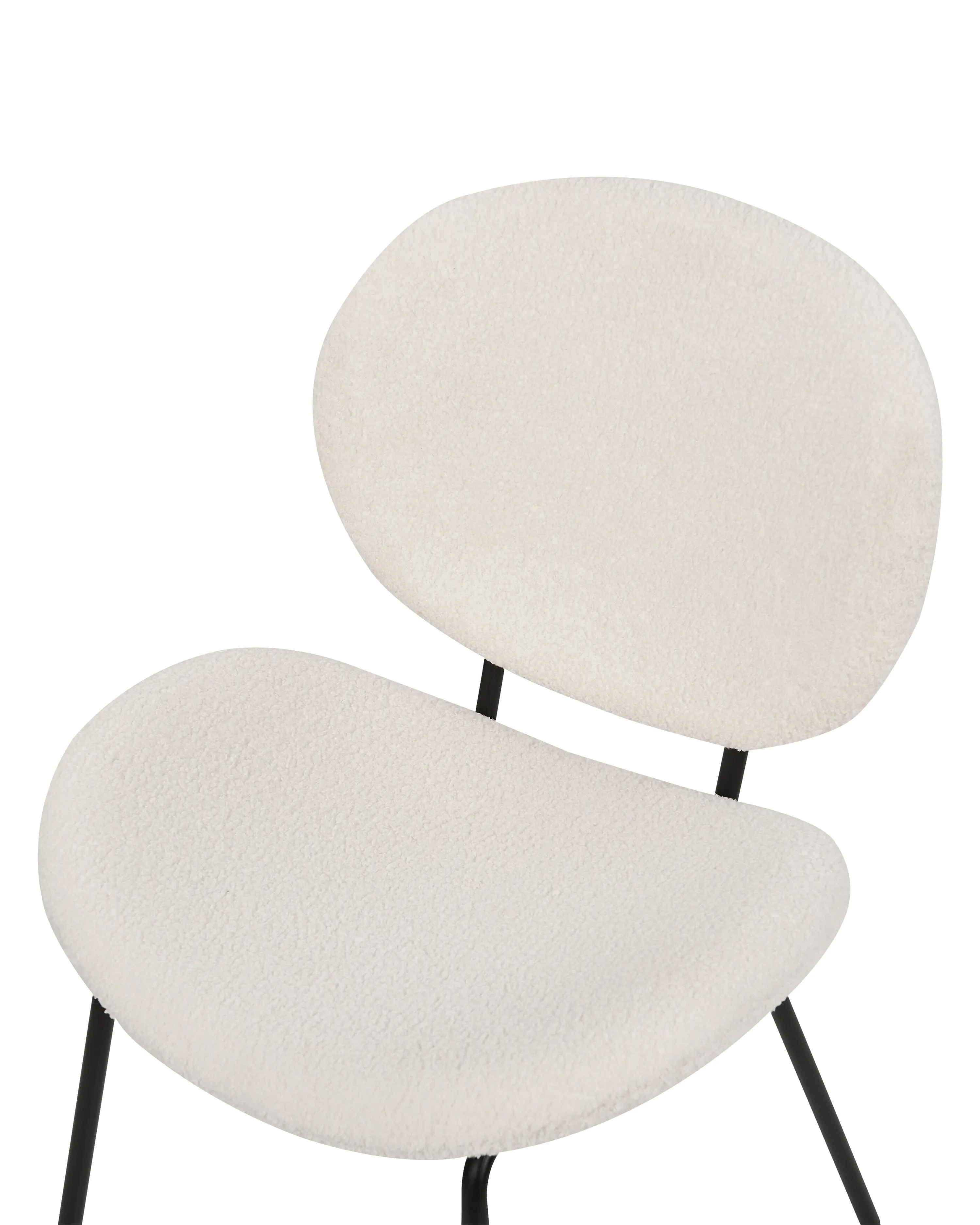 Set van 2 eetkamerstoelen LUANA Bouclé Wit