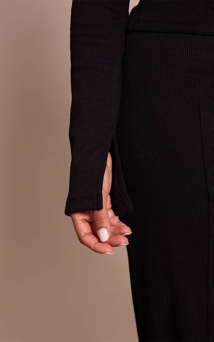 Noir Haut Petite À Manches Longues Avec Détail De Couture