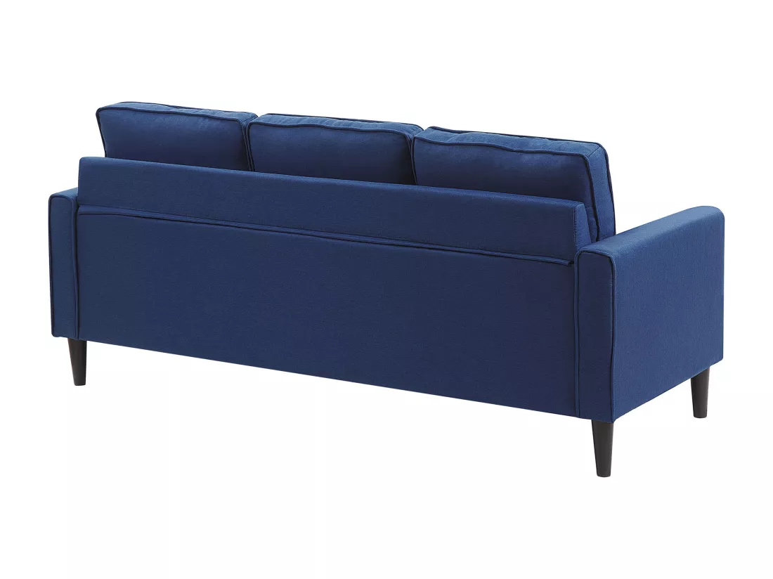 Canapé 3 places avec pouf en tissu bleu foncé AVESTA