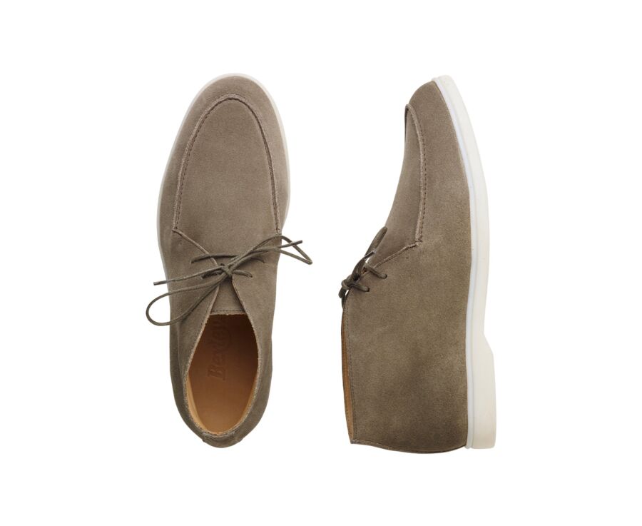 Bottines casual homme Velours Kaki - SERENOA