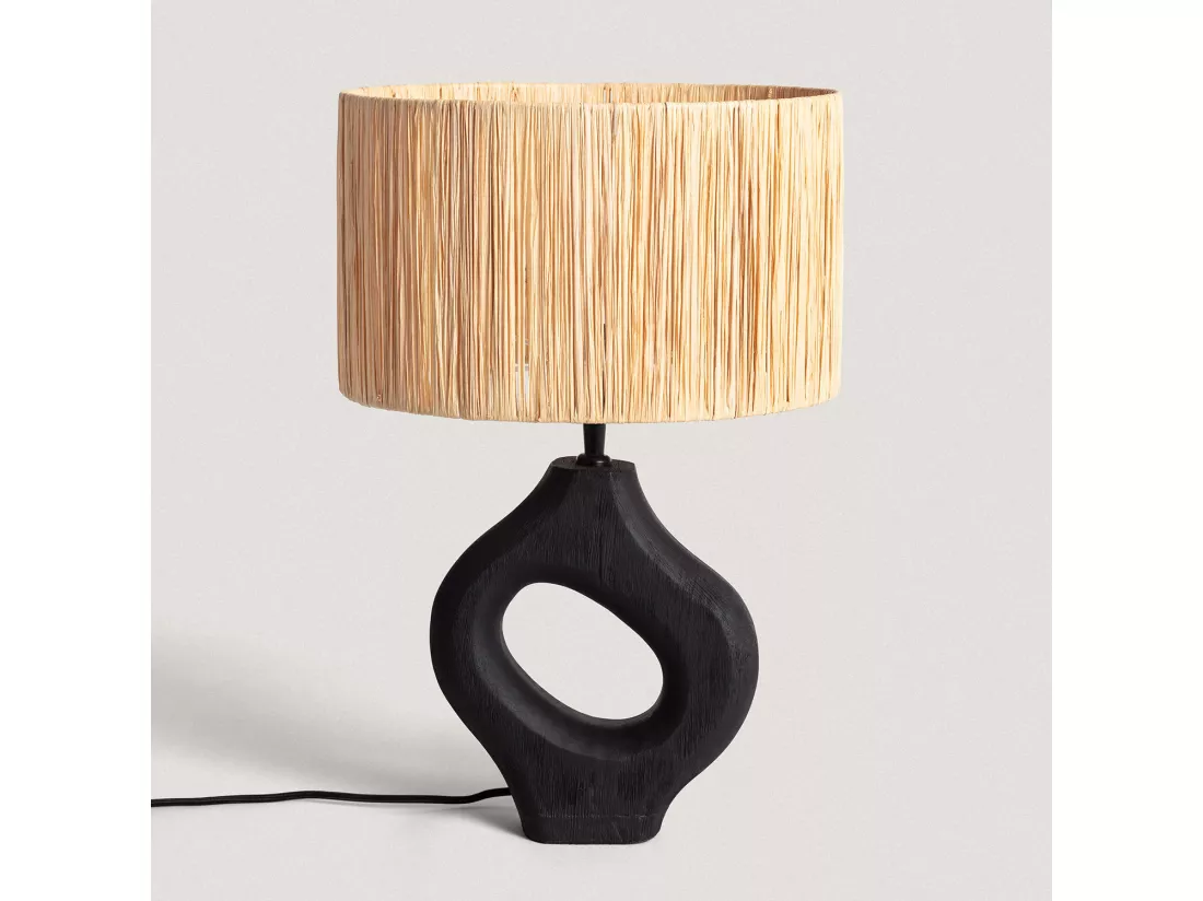 Lampe à Poser en bois Dhara ILUZZIA Naturel