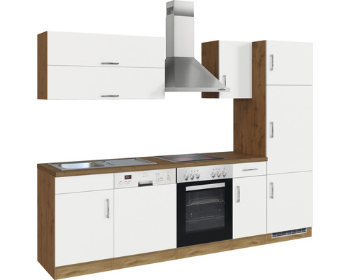 Held Furniture keukenblok met apparatuur Sorrento 270 cm wit mat gedemonteerd omkeerbaar model 1007.6279