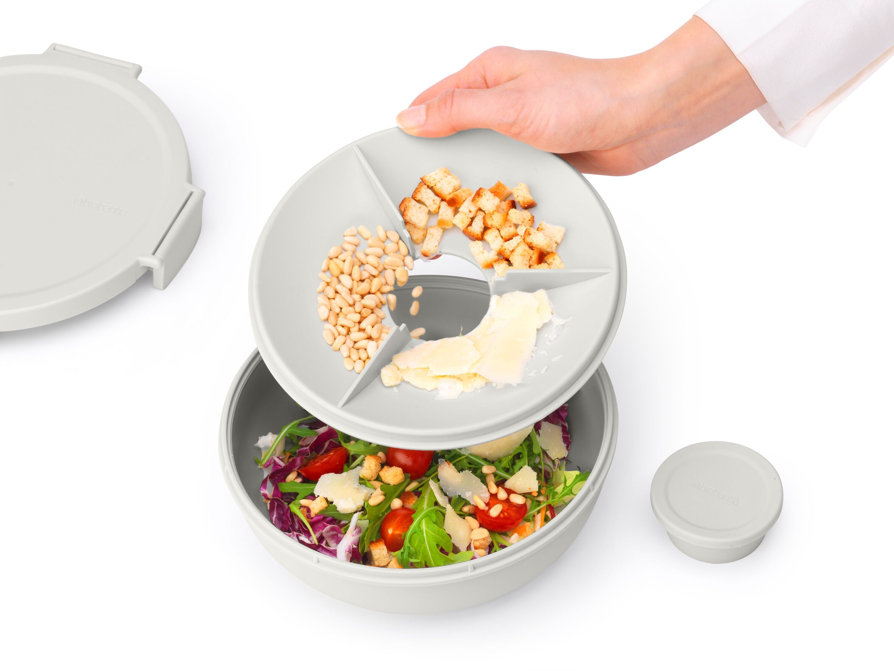 brabantia MAKE & TAKE Salatbox - Hellgrau / H: 7.5 cm