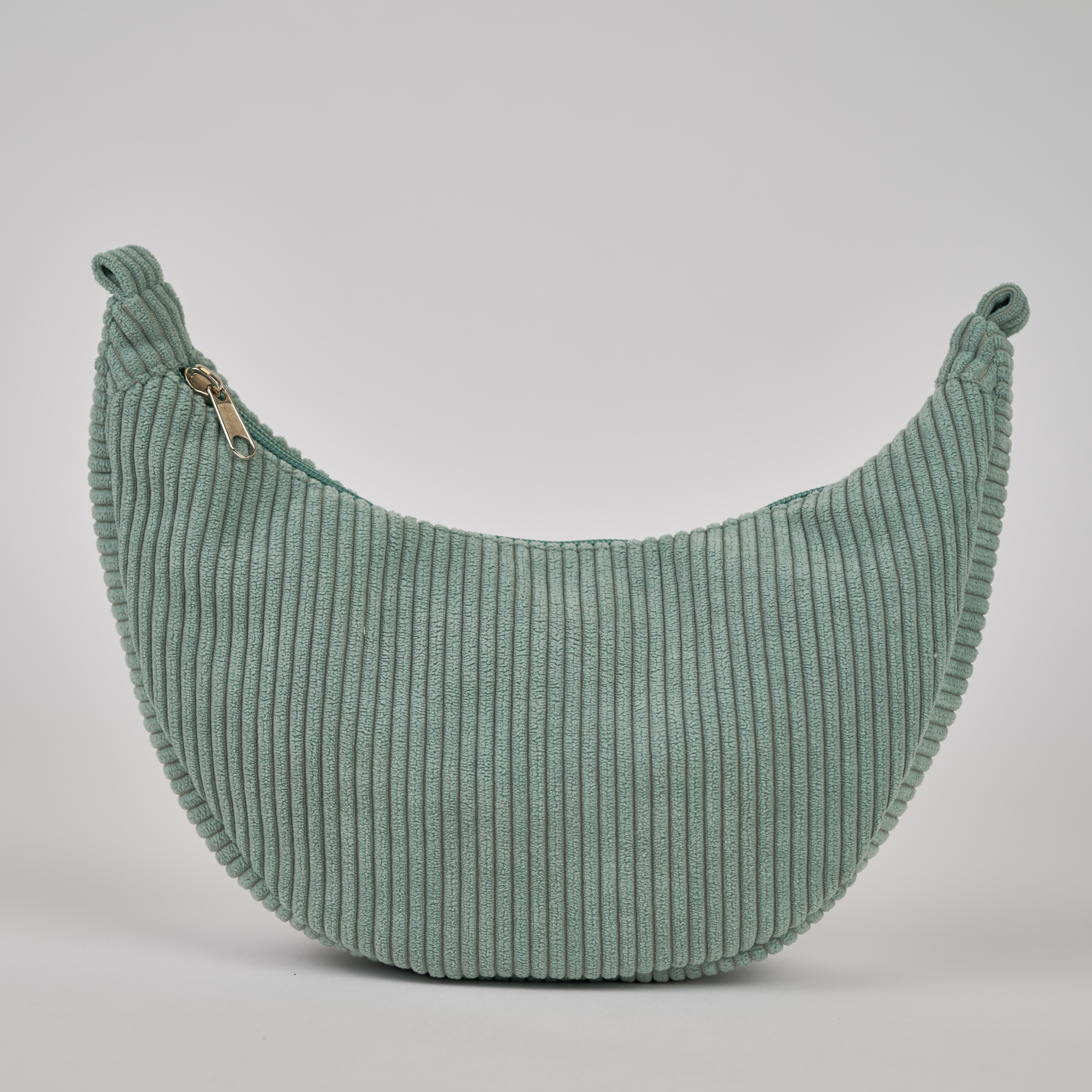 Sac Demi Lune Petit Velours Côtelé Lichen