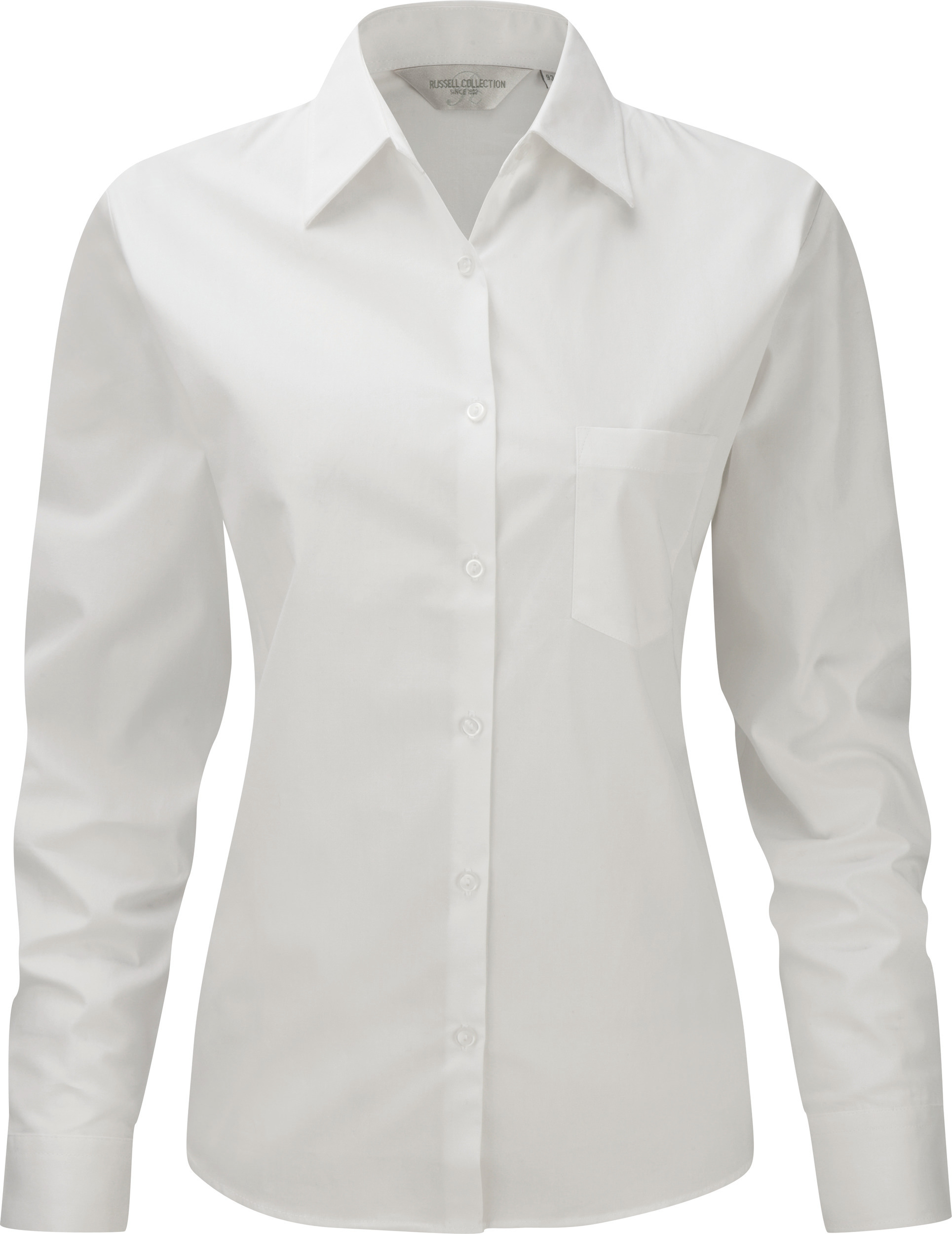 Russell Collection RU936F - Chemise En Popeline Pur Coton Femme Manches Longues