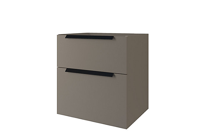 Meuble sous vasque à suspendre Urban gris mat 60 cm + plan vasque en résine blanc + niche grise mat 30 cm