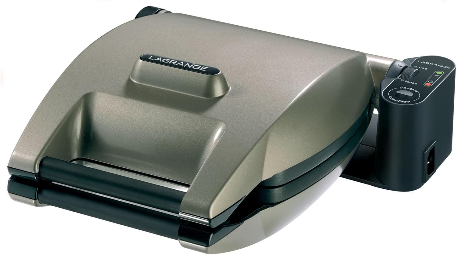 LAGRANGE Gaufrier Premium, 1200W, 2 jeux de plaques inclus (Gaufre & Croque Monsieur), Fabriqué en France, Réversible sur son socle, Cuisson personnalisée, Plaques amovibles, Multifonction, 019422