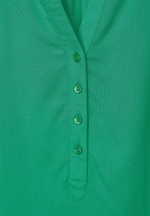 Longbluse in Unifarbe - dark cameo green
