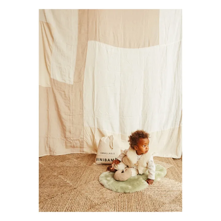 BINIBAMBA Peau de mouton pour poussette et couffin x Smallable | Vert pistache