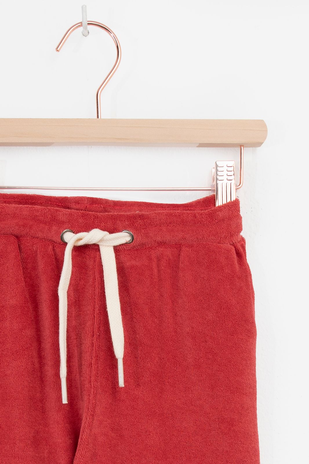 Rode badstof shorts