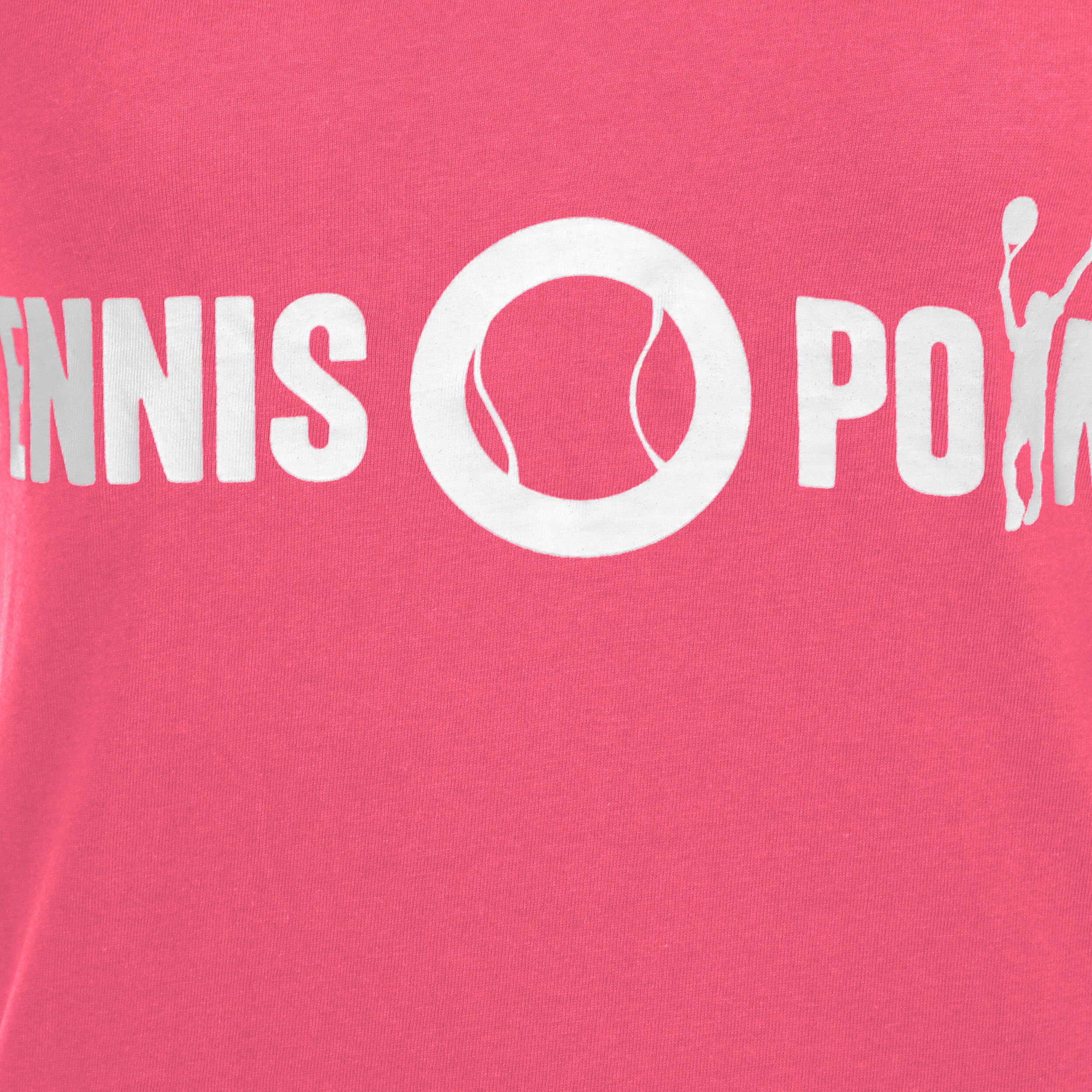 Tennis-Point Basic Cotton T-shirt Femmes - Pink , Blanc