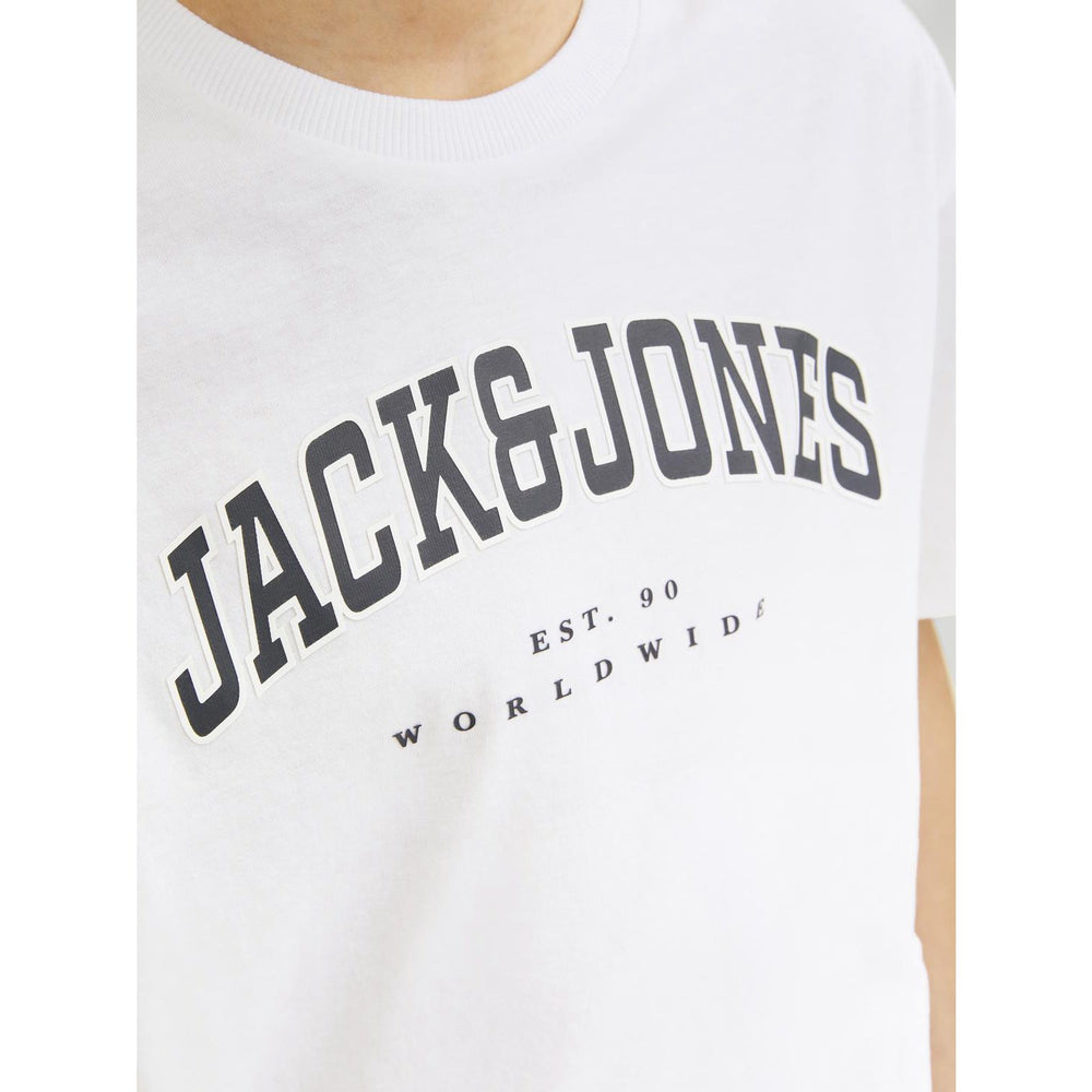Køb Jack & Jones Junior White Caleb Varsity T-Shirt O-Neck Noos