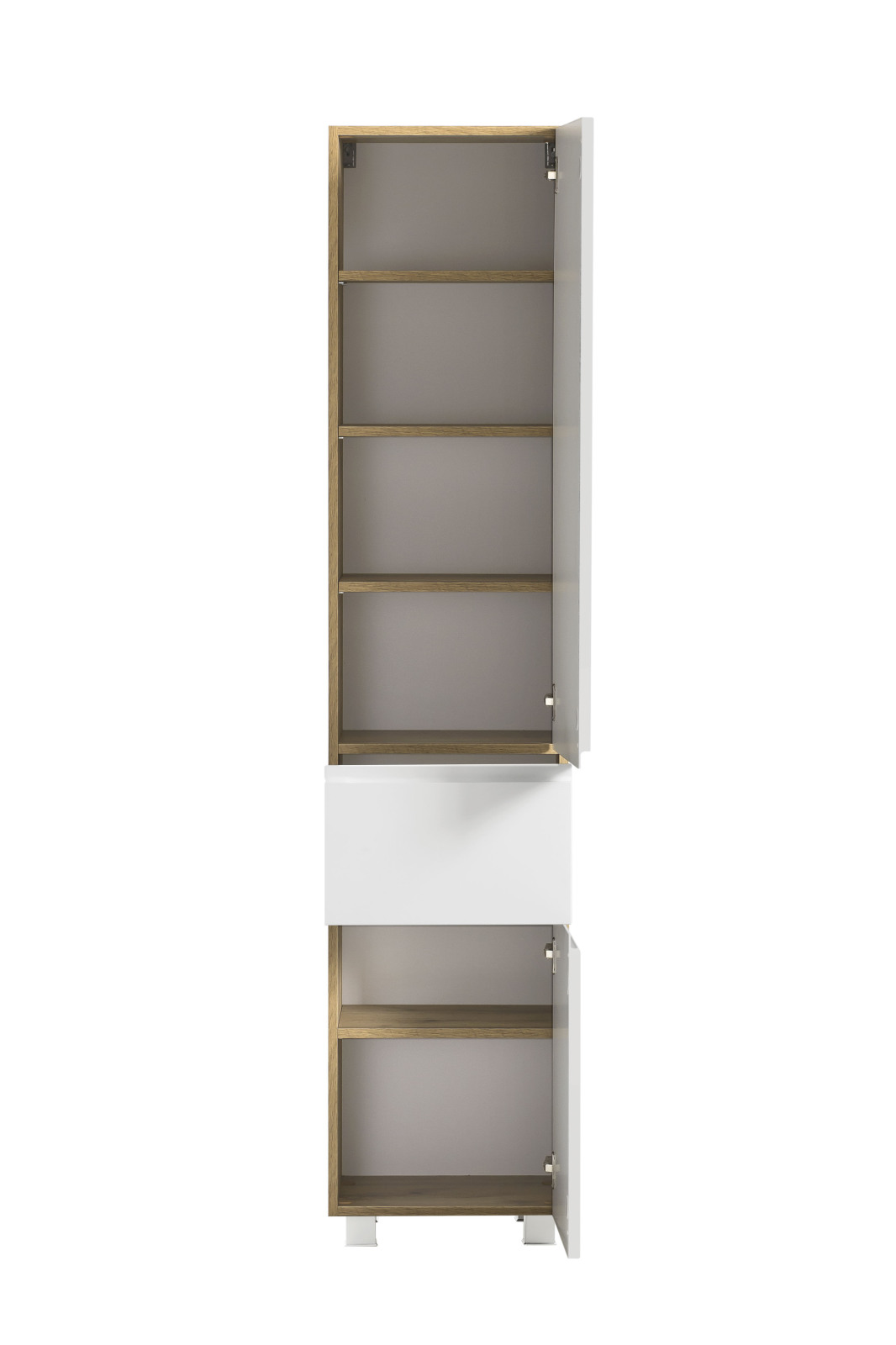 Seitenschrank - Wotaneiche - weiß matt - 40 cm