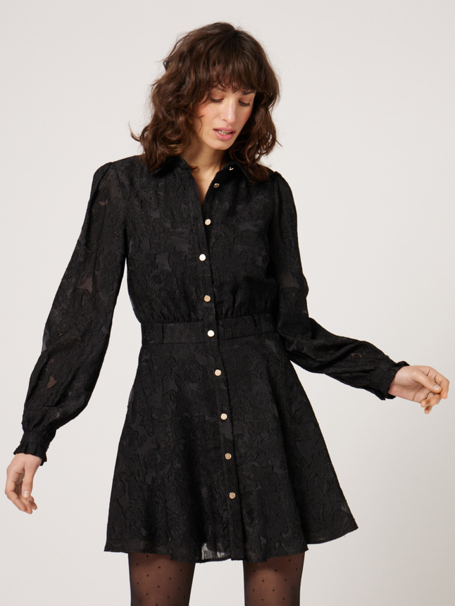 Robe courte col chemisier premium