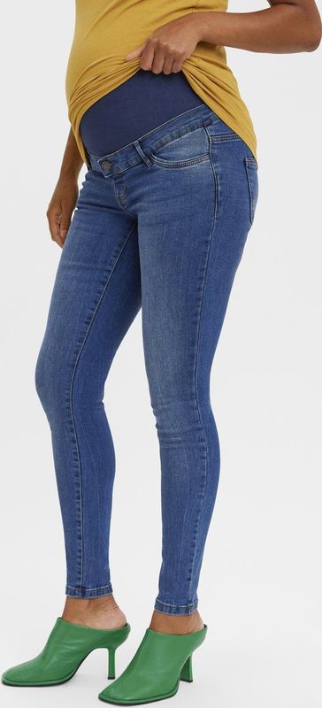 Mamalicious - Tanya Piping Vi349 - Spijkerbroek - Blauw - Katoenmix