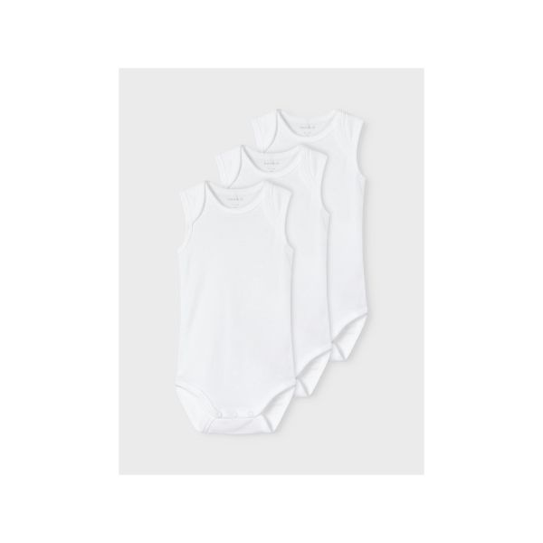 Name It Romper Zonder Mouw 3-Pack Bright White