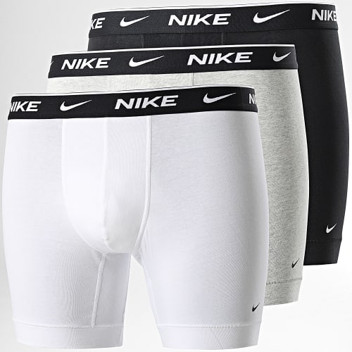 Lot De 3 Boxers Everyday Cotton Stretch KE1007 Noir Blanc Gris Chiné