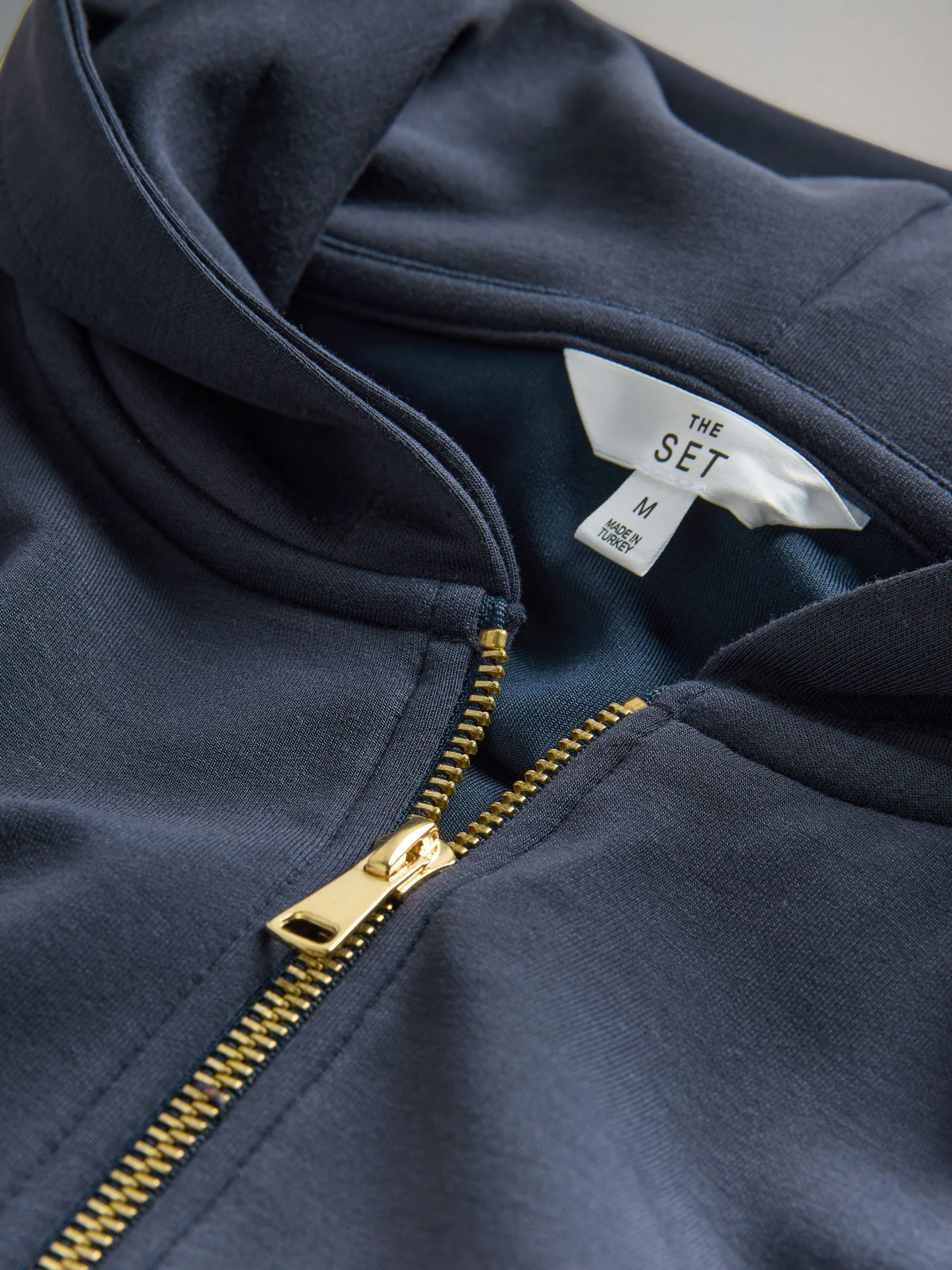 Marineblauw - The Set oversized modal Sweatshirt met ritssluiting en Joggingbroeken
