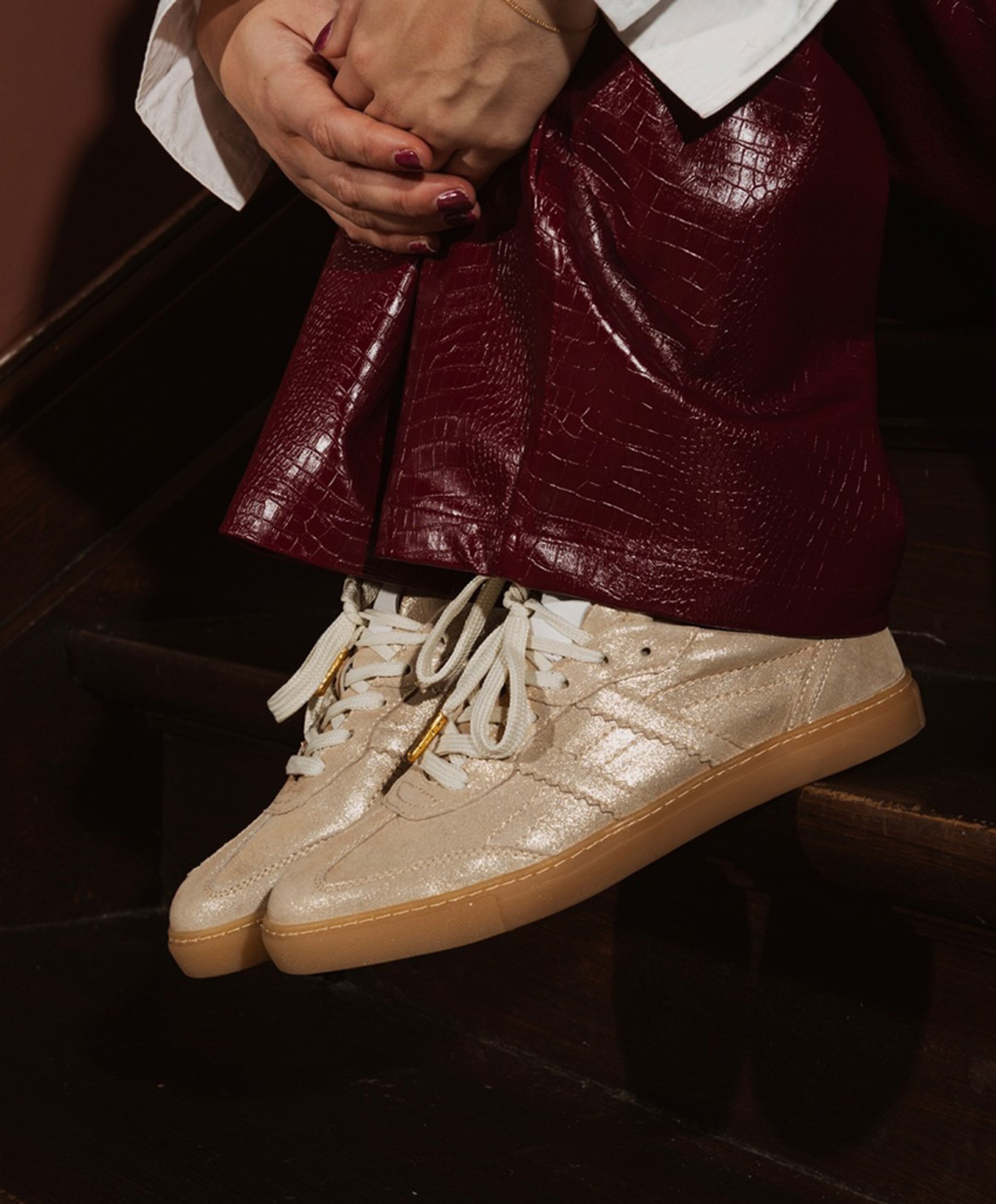Poelman Silk dames sneakers goud