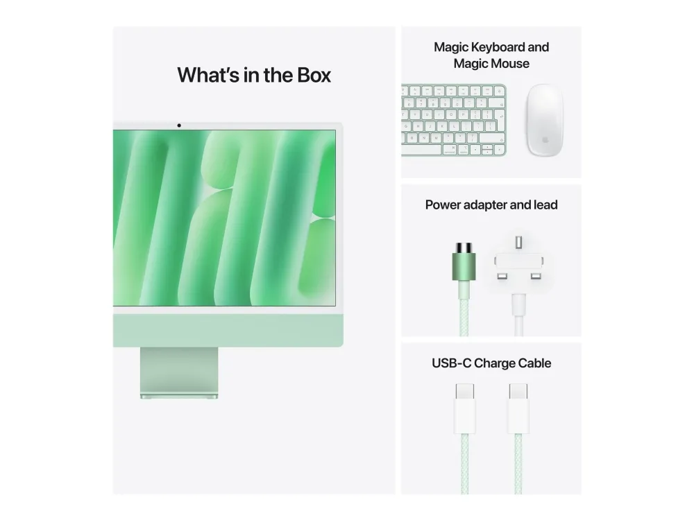 Apple iMac with 4.5K Retina display - Alt-i-én M4 - RAM 16 GB - SSD 256 GB - Apple M4 8-core - IEEE 802.11ax (Wi-Fi 6E), Bluetooth 5.3 - macOS Sequoia 15.0 - skærm: LED 24