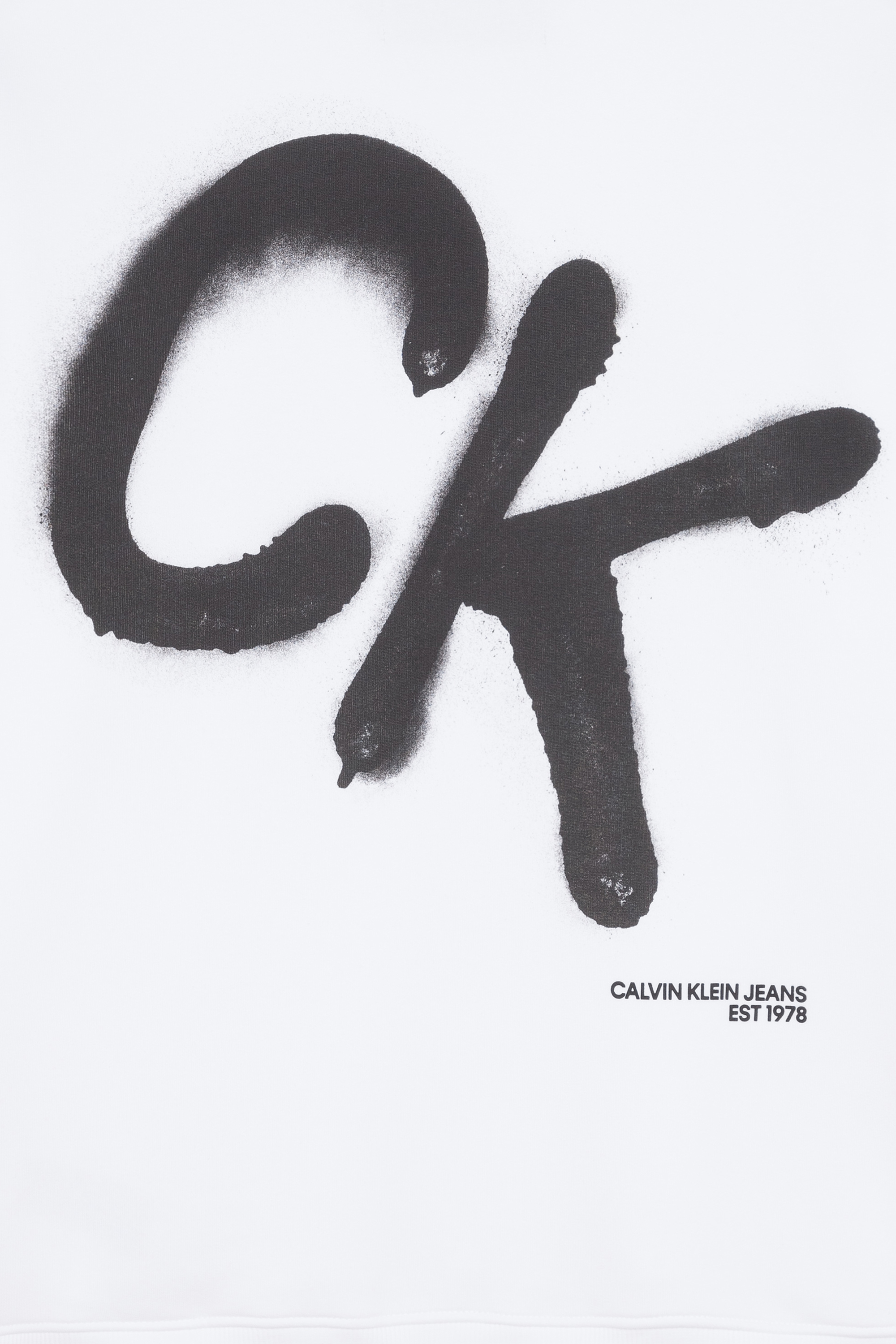 CALVIN KLEIN JEANS Sweatshirt CK SPRAY CREW NECK Blanc