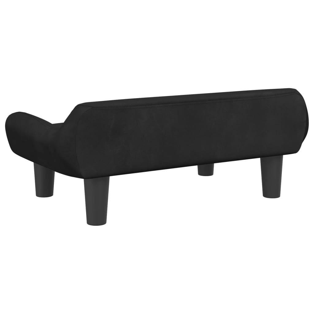 Cama para cães vidaXL em veludo preto, 70x40x24 cm