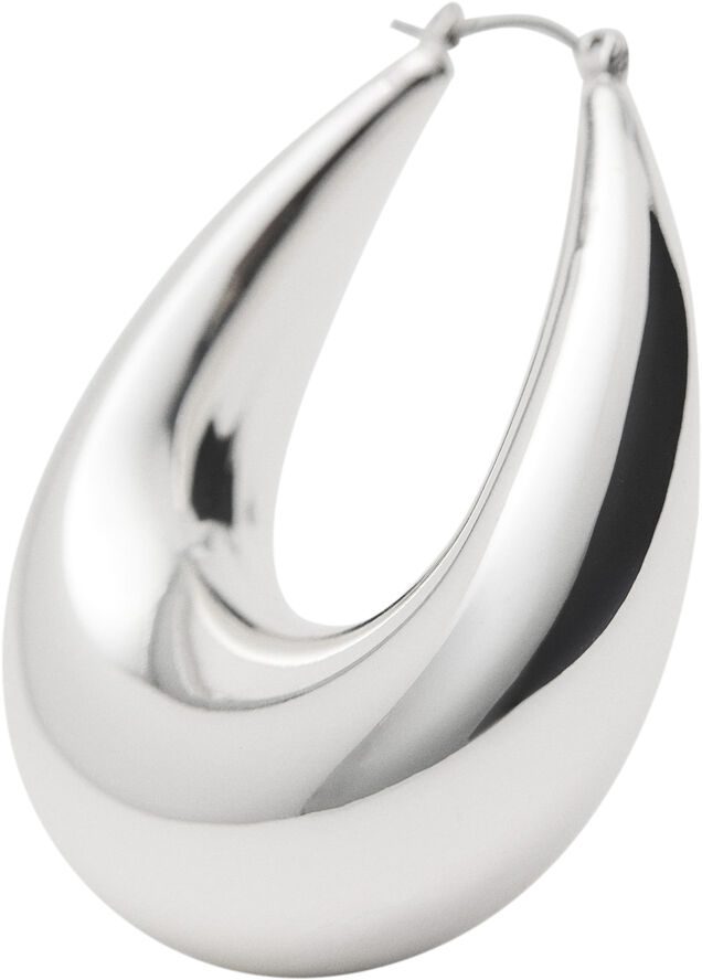MANGO EARRINGS. -- PUFFY Silver