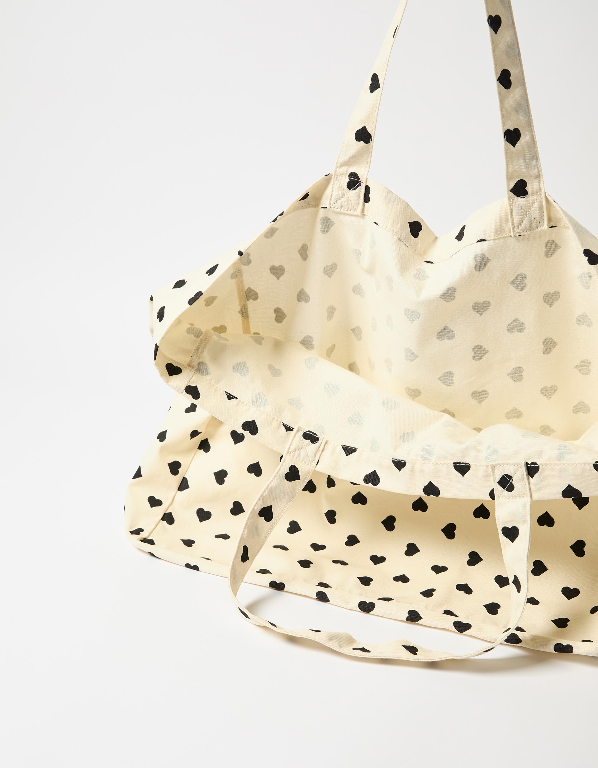 Tote Bag com Corações, Mulher, Preto