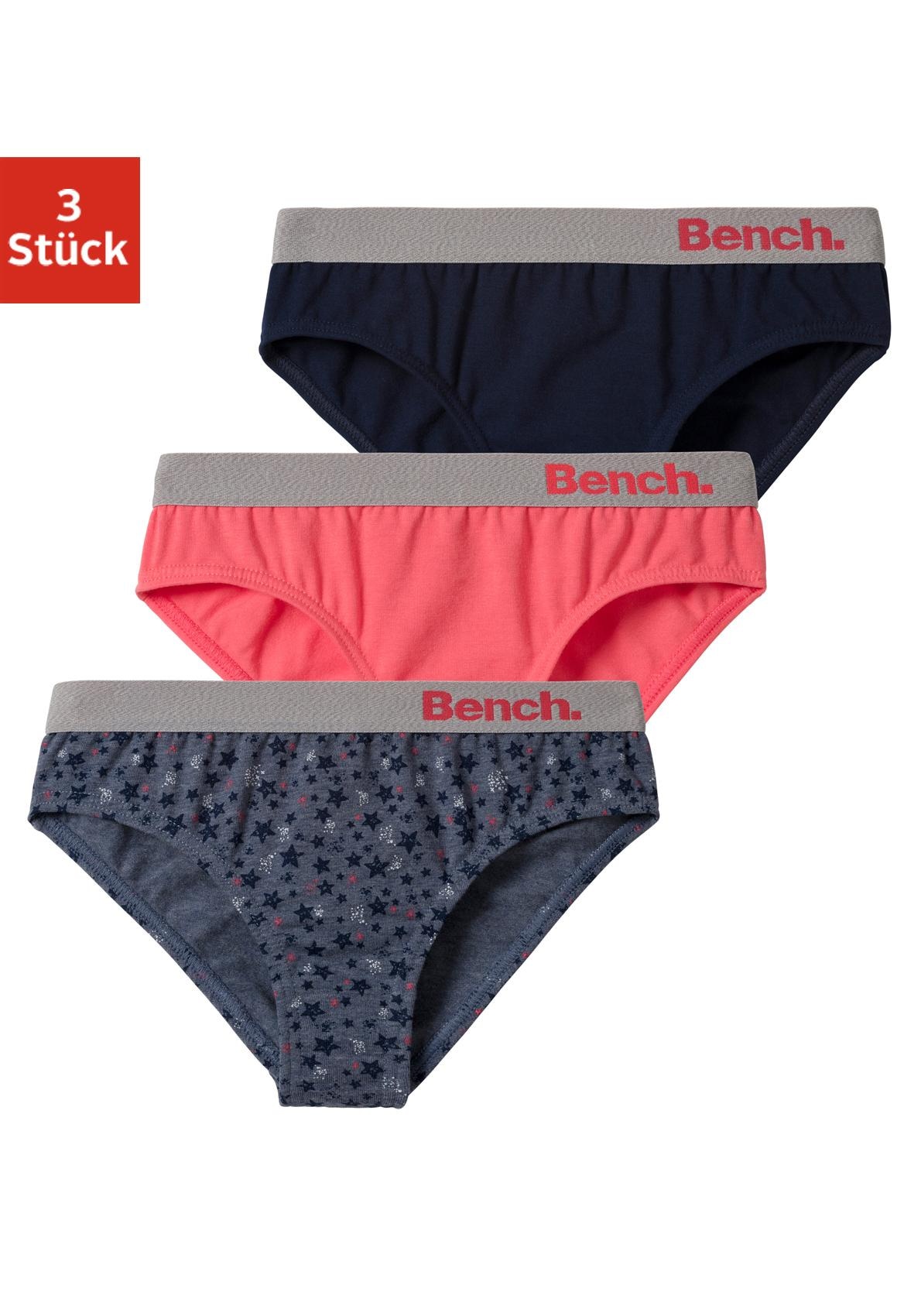 Bench. Slip, 3 Stk. mit Sternen Print und unifarben