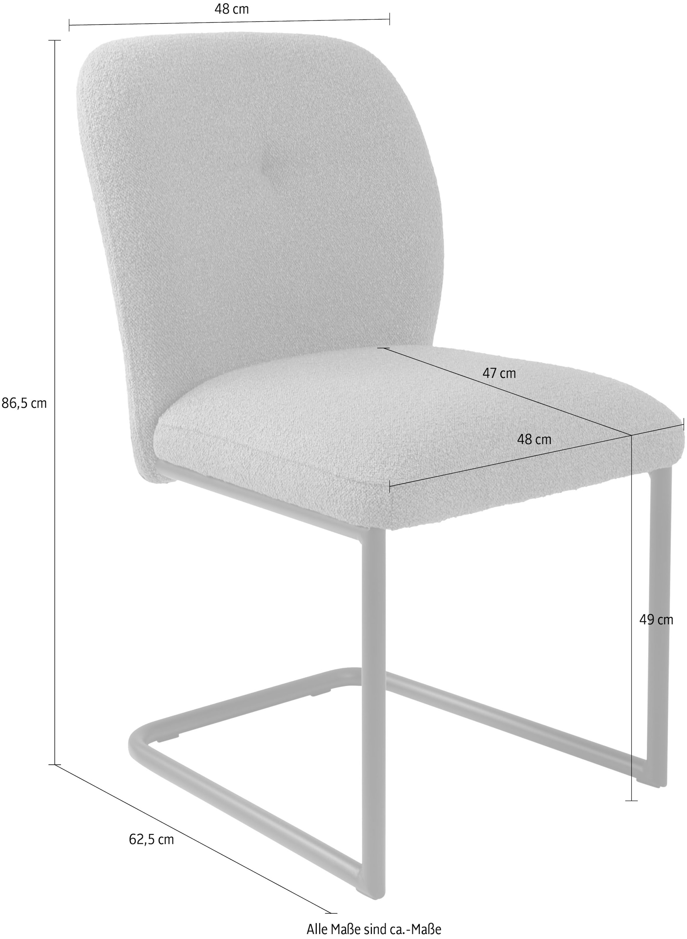 TOM TAILOR HOME Freischwinger »PEBBLE CHAIR« (Set) 2 Stk.Esszimmerstuhl, Freischwinger, 140 kg belastbar, Rundrohrgestell
