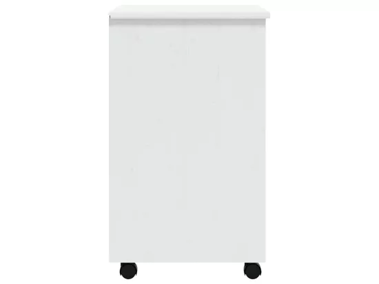 Armoire roulante avec tiroirs MOSS blanc bois de pin solide