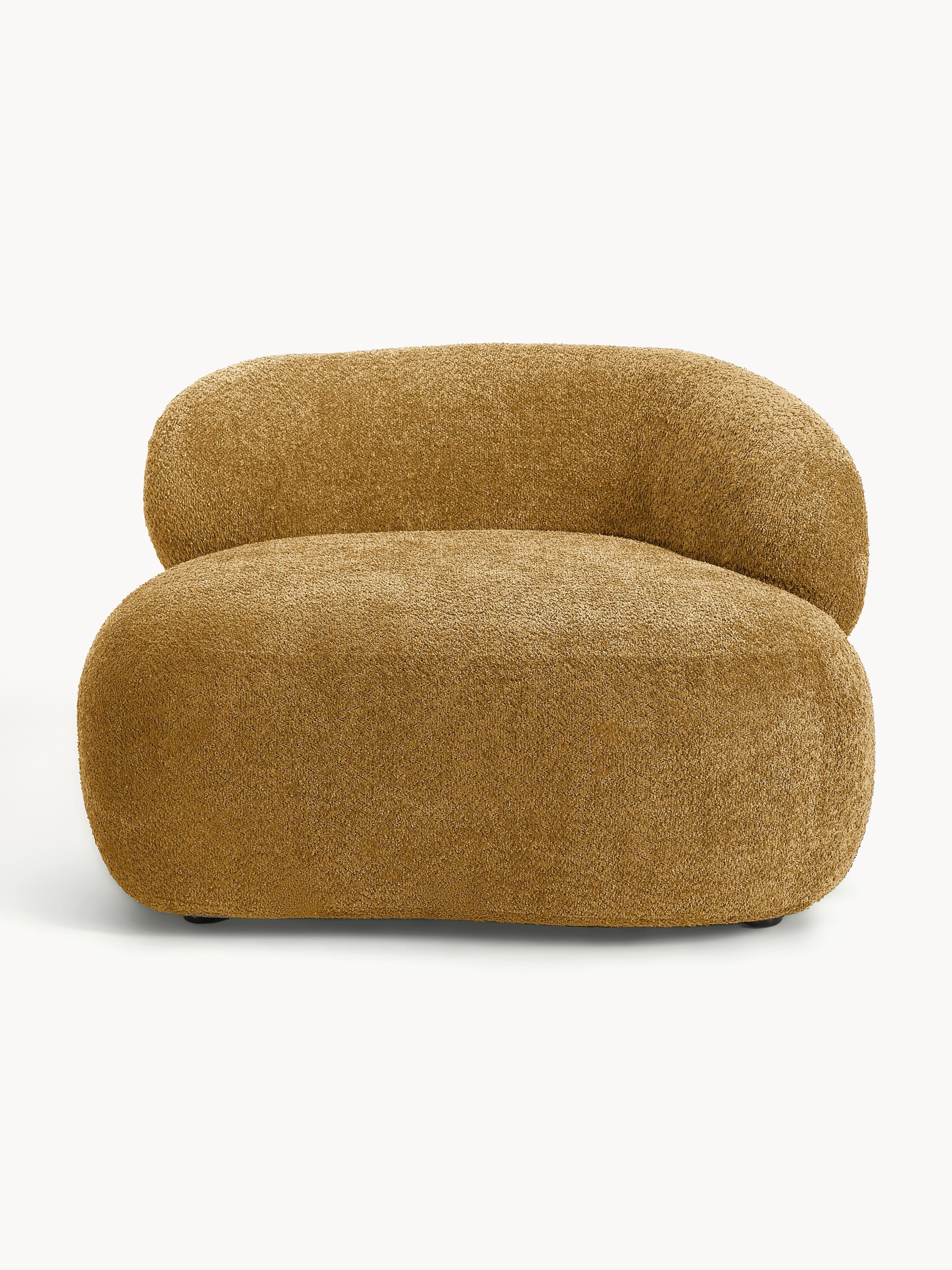 Loungefauteuil Alba uit teddy-bouclé