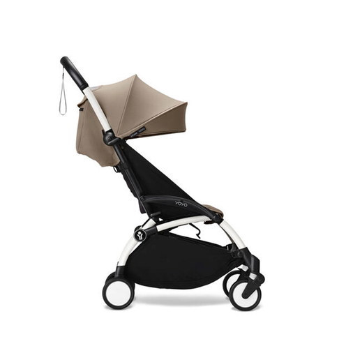 Poussette YOYO 3 Pack 6+ Taupe / Cadre Blanc - STOKKE