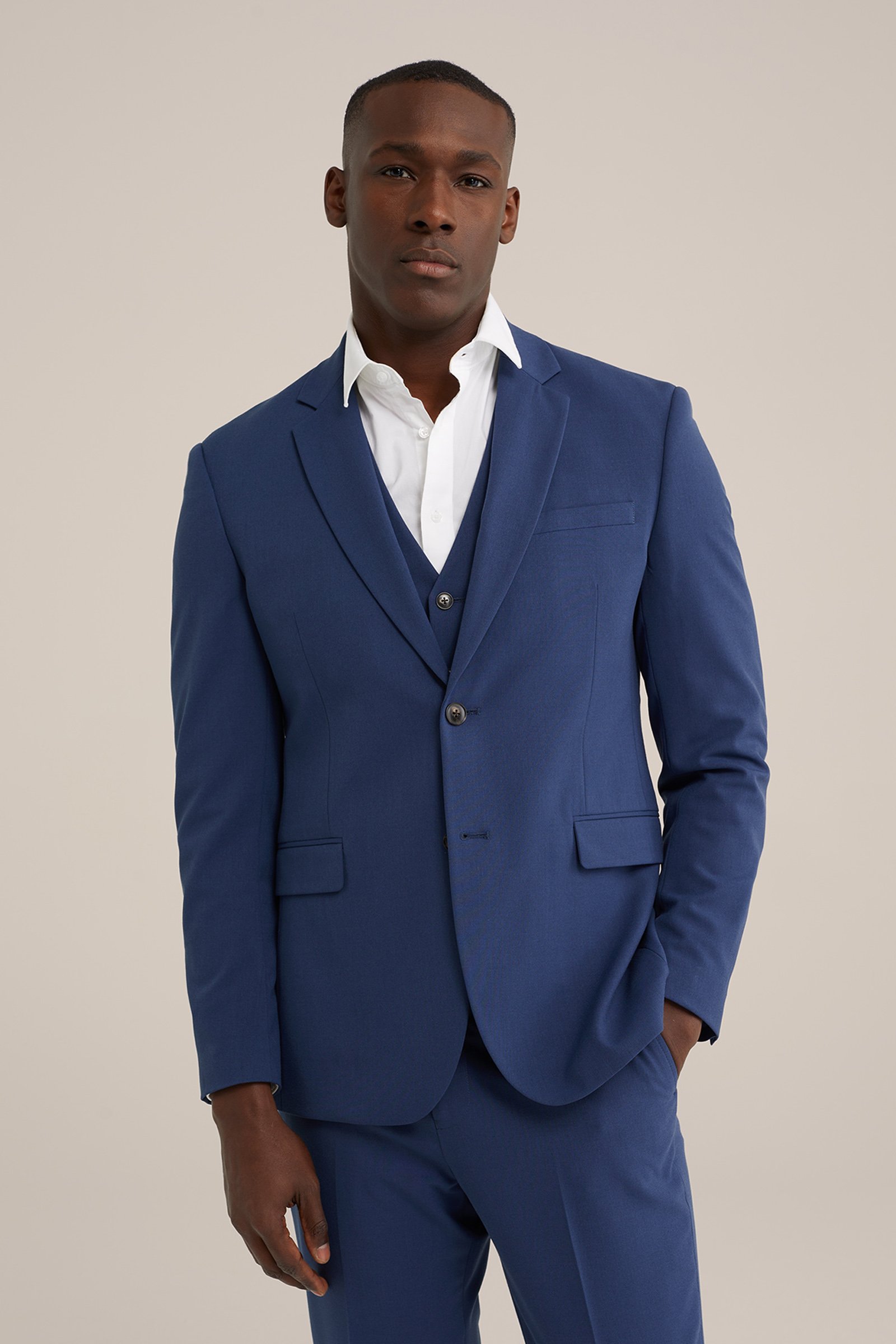 slim fit blazer Fundamentals IJsblauw