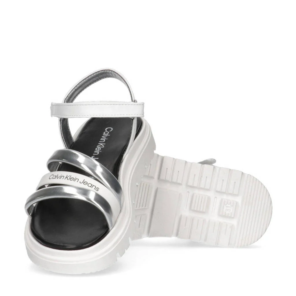 Calvin Klein sandalen zilver/wit