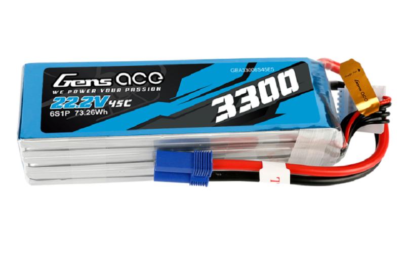 RC-Akku LiPo 3300 mAh 22.2 V 45C6S LiPo Akku mit EC5 Stecker, geeignet für Trex 600 und ähnliche Heli